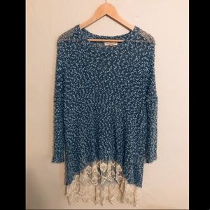 Altar’d State Blue Popcorn Knit Tunic
